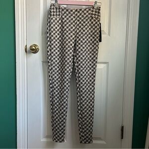 Tribal Black/Cream Herringbone Lined Leggings XS NWT